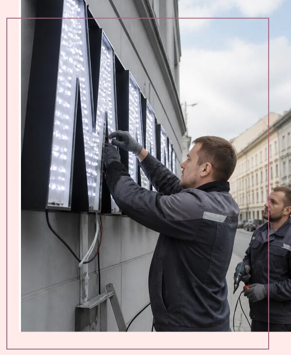 Изготовление и монтаж светодиодных LED вывесок в Абакане